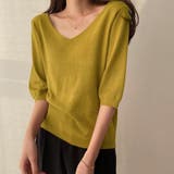 Vネック五分袖ニット【韓国ファッション】 | Doula Doula | 詳細画像3