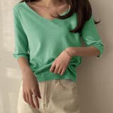 Vネック五分袖ニット【韓国ファッション】 | Doula Doula | 詳細画像8