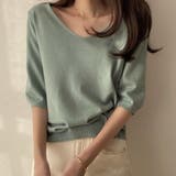 Vネック五分袖ニット【韓国ファッション】 | Doula Doula | 詳細画像11