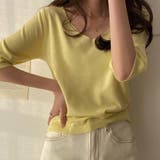 Vネック五分袖ニット【韓国ファッション】 | Doula Doula | 詳細画像17