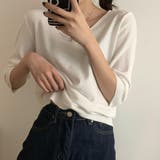 Vネック五分袖ニット【韓国ファッション】 | Doula Doula | 詳細画像26
