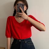 Vネック五分袖ニット【韓国ファッション】 | Doula Doula | 詳細画像35