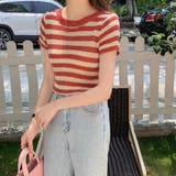 レッド | ボーダーサマーニット【韓国ファッション】 | Doula Doula