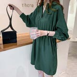 グリーン | シャツワンピース【韓国ファッション】 | Doula Doula