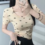 ベージュ | Ｔシャツ【韓国ファッション】 | Doula Doula