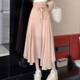 ピンク | アシンメトリーリネンスカート【韓国ファッション】 | Doula Doula