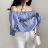 2wayショルダー パフスリーブシャツブラウス【韓国ファッション】【春夏新商品】 | Doula Doula | 詳細画像2 