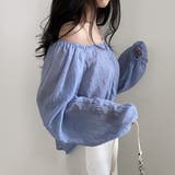 2wayショルダー パフスリーブシャツブラウス【韓国ファッション】【春夏新商品】 | Doula Doula | 詳細画像3 