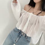 2wayショルダー パフスリーブシャツブラウス【韓国ファッション】【春夏新商品】 | Doula Doula | 詳細画像5 