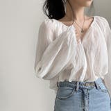 2wayショルダー パフスリーブシャツブラウス【韓国ファッション】【春夏新商品】 | Doula Doula | 詳細画像7 