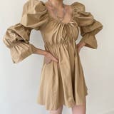 キャメル | パフスリーブコットンミニワンピース【韓国ファッション】【春夏新商品】 | Doula Doula