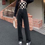 デザインウエストワイドデニムパンツ【韓国ファッション】【春夏新商品】 | Doula Doula | 詳細画像3 