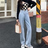 デザインウエストワイドデニムパンツ【韓国ファッション】【春夏新商品】 | Doula Doula | 詳細画像4 