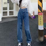 デザインウエストワイドデニムパンツ【韓国ファッション】【春夏新商品】 | Doula Doula | 詳細画像9 