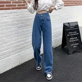 デザインウエストワイドデニムパンツ【韓国ファッション】【春夏新商品】 | Doula Doula | 詳細画像12 