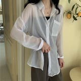ホワイト | オーバーサイズシアーシャツ【韓国ファッション】【春夏新商品】 | Doula Doula