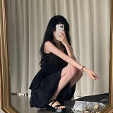 さりげないドット柄。フリルギャザーシフォン ノースリミニワンピース | Doula Doula | 詳細画像2