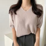 大人のこなれ感。Vネック半袖サマーニットトップス | Doula Doula | 詳細画像14 