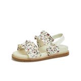 オフホワイト | シャーリングフリルが新鮮。ギャザーフリルストラップサンダル スポーティー | Doula Doula