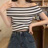 夏のマリンテイスト。オフショルボーダーニットソー | Doula Doula | 詳細画像10 