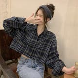 ショート丈チェックシャツ【韓国ファッション】 | Doula Doula | 詳細画像3 