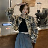 ショート丈チェックシャツ【韓国ファッション】 | Doula Doula | 詳細画像12 