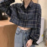 ショート丈チェックシャツ【韓国ファッション】 | Doula Doula | 詳細画像14 
