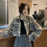 ショート丈チェックシャツ【韓国ファッション】 | Doula Doula | 詳細画像16 