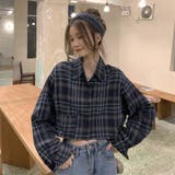 ショート丈チェックシャツ【韓国ファッション】 | Doula Doula | 詳細画像17 