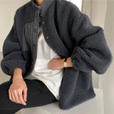 ブラック | スタンドカラーボアジャケット【韓国ファッション】 | Doula Doula