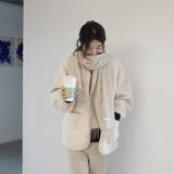 オフホワイト | スタンドカラーボアジャケット【韓国ファッション】 | Doula Doula