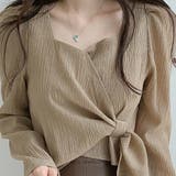 モカ | パフスリーブウエストマークブラウス【韓国ファッション】【春夏新商品】 | Doula Doula