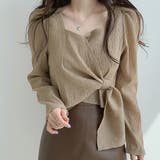 パフスリーブウエストマークブラウス【韓国ファッション】【春夏新商品】 | Doula Doula | 詳細画像2 