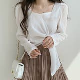 パフスリーブウエストマークブラウス【韓国ファッション】【春夏新商品】 | Doula Doula | 詳細画像13 