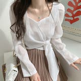 パフスリーブウエストマークブラウス【韓国ファッション】【春夏新商品】 | Doula Doula | 詳細画像18 