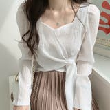 パフスリーブウエストマークブラウス【韓国ファッション】【春夏新商品】 | Doula Doula | 詳細画像19 