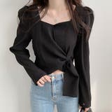 パフスリーブウエストマークブラウス【韓国ファッション】【春夏新商品】 | Doula Doula | 詳細画像26 