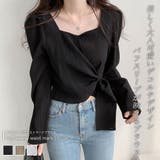 パフスリーブウエストマークブラウス【韓国ファッション】【春夏新商品】 | Doula Doula | 詳細画像1 