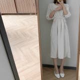 ラウンドネックパフスリーブサイドリボンワンピース【韓国ファッション】 | Doula Doula | 詳細画像4