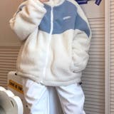 オーバーサイズ配色ボアフリースブルゾン【韓国ファッション】 | Doula Doula | 詳細画像2