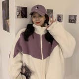オーバーサイズ配色ボアフリースブルゾン【韓国ファッション】 | Doula Doula | 詳細画像8