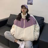 オーバーサイズ配色ボアフリースブルゾン【韓国ファッション】 | Doula Doula | 詳細画像9
