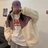 オーバーサイズ配色ボアフリースブルゾン【韓国ファッション】 | Doula Doula | 詳細画像10