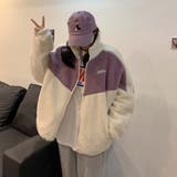 オーバーサイズ配色ボアフリースブルゾン【韓国ファッション】 | Doula Doula | 詳細画像11