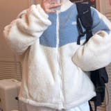 オーバーサイズ配色ボアフリースブルゾン【韓国ファッション】 | Doula Doula | 詳細画像13