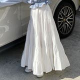 ティアードギャザーフレアロングスカート【韓国ファッション】【春夏新商品】 | Doula Doula | 詳細画像5 