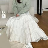 ティアードギャザーフレアロングスカート【韓国ファッション】【春夏新商品】 | Doula Doula | 詳細画像13 