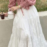 ティアードギャザーフレアロングスカート【韓国ファッション】【春夏新商品】 | Doula Doula | 詳細画像26 