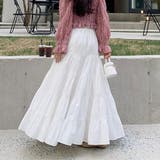 ティアードギャザーフレアロングスカート【韓国ファッション】【春夏新商品】 | Doula Doula | 詳細画像32 