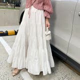 ティアードギャザーフレアロングスカート【韓国ファッション】【春夏新商品】 | Doula Doula | 詳細画像33 